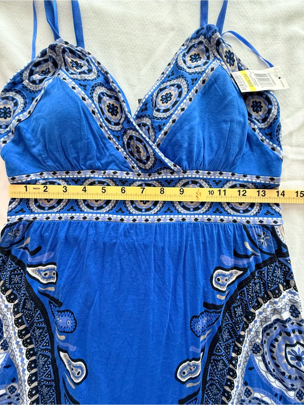 INC International Concepts Royal Blue Printed Maxi Dress - Picture 3 of 6